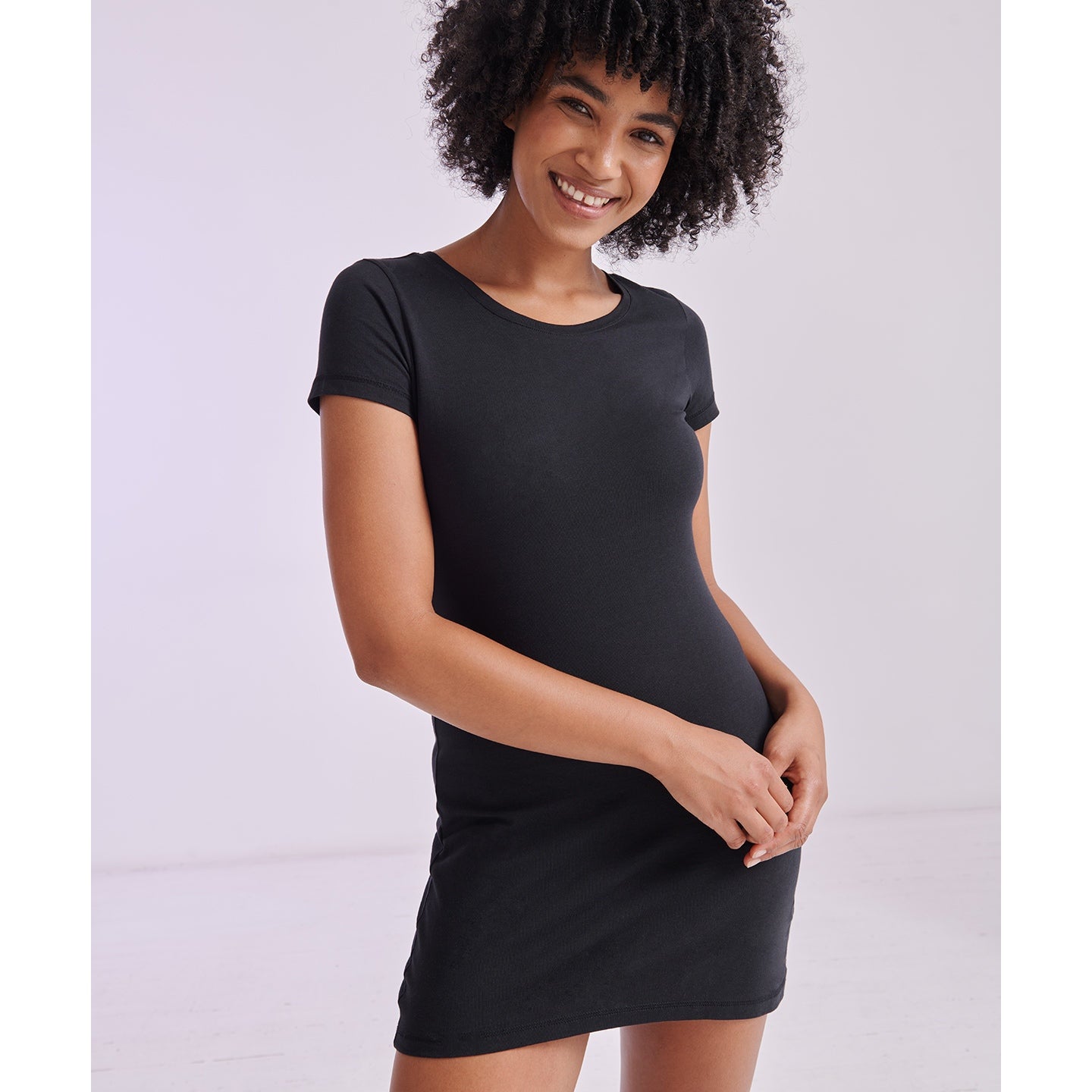 Sf T-Shirt Dress Longline Scoop Neck Capped Sleeves 100% Cotton Size S-XL