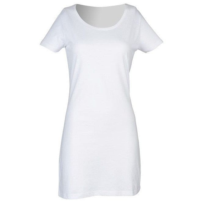Sf T-Shirt Dress Longline Scoop Neck Capped Sleeves 100% Cotton Size S-XL