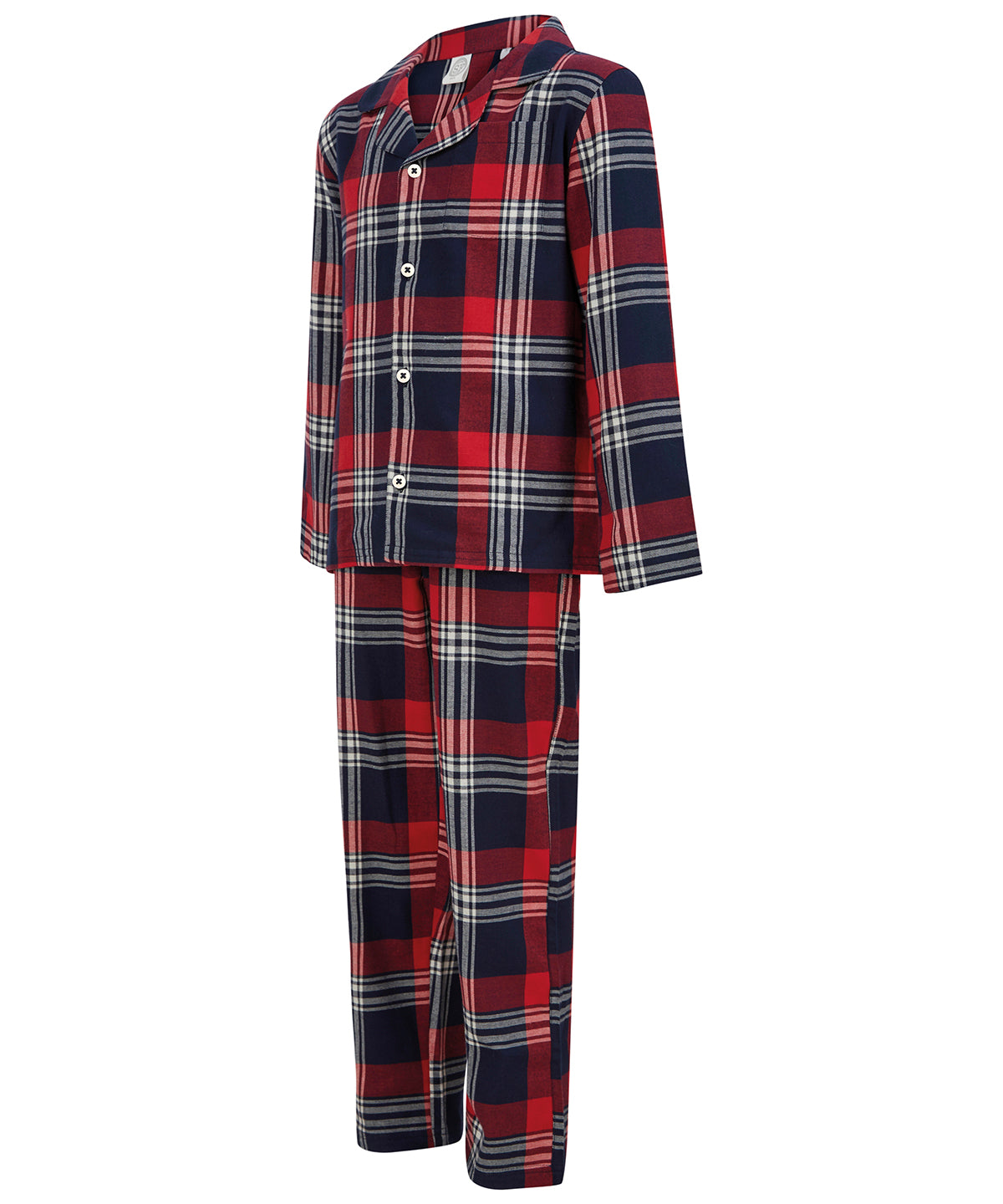 SF Minni Kids Tartan Lounge Set 100% Cotton Flannel Pyjama Collar 3-13 Years