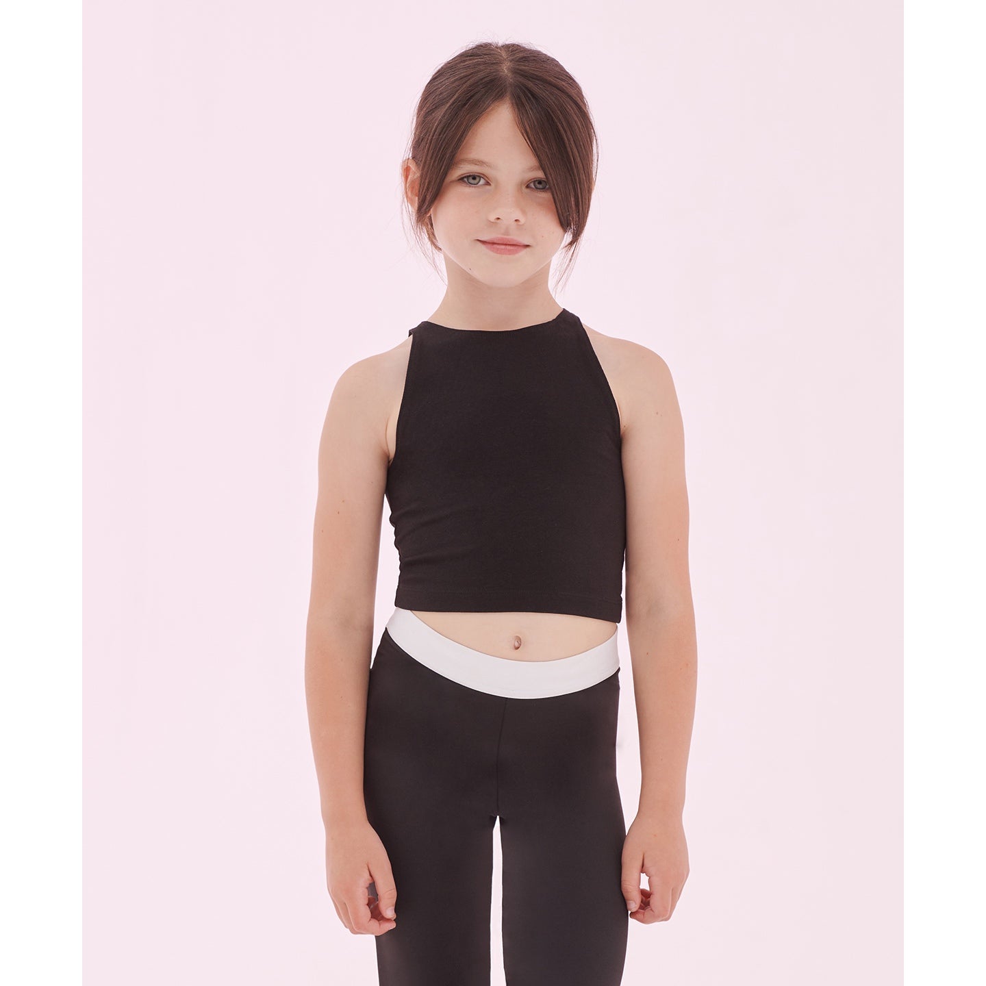 Sf Minni Kids Sleeveless Cropped Top 100% Cotton Flannel Racer Neckline