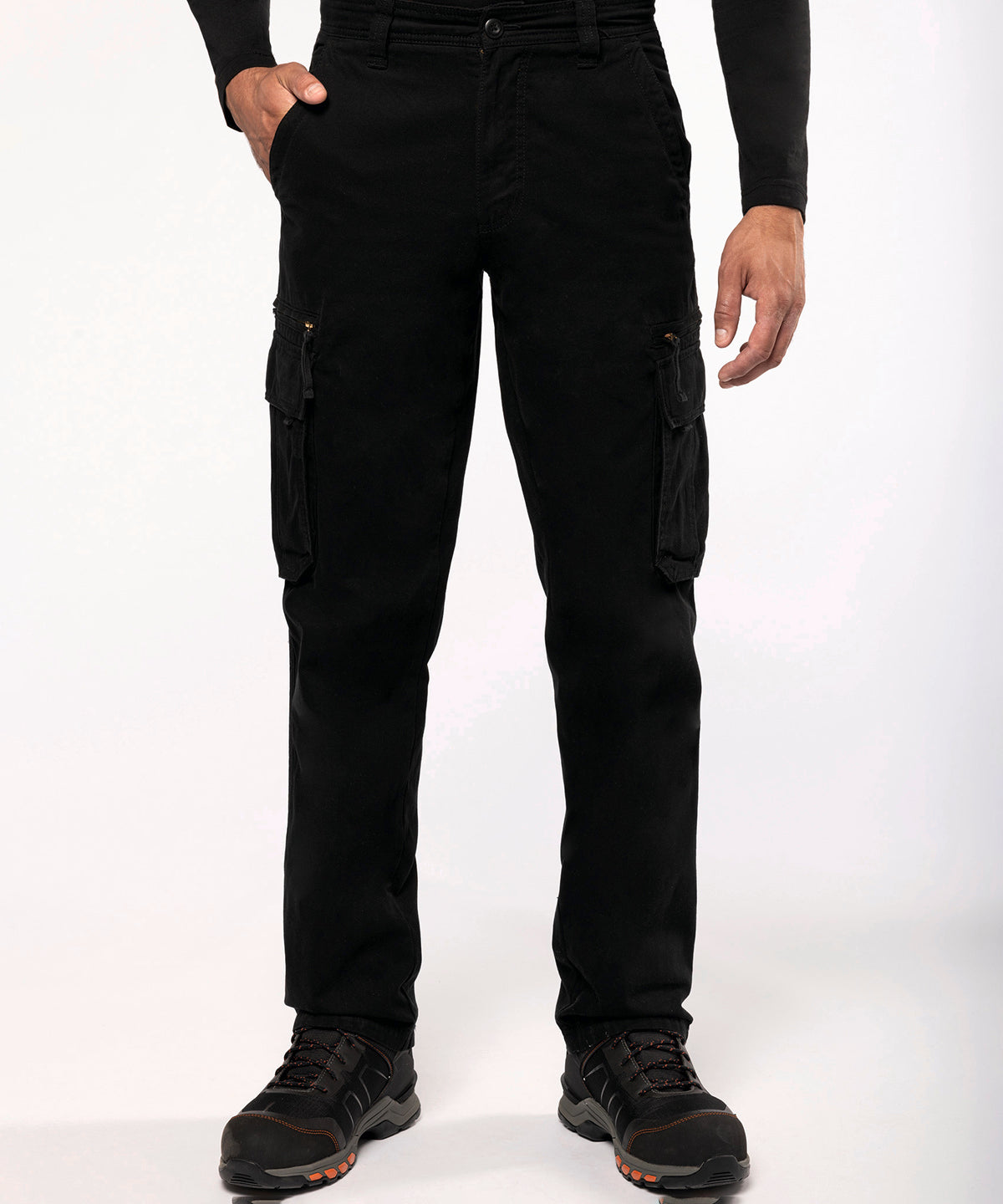 Kariban Multi Pocket Trousers 100% Cotton Heavy Canvas Zip Fly Unique Aged Look