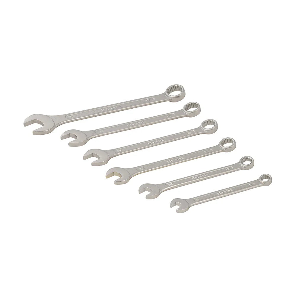 Silverline 6 Piece Combination Spanner Set 8-17mm Chrome Vanadium Steel