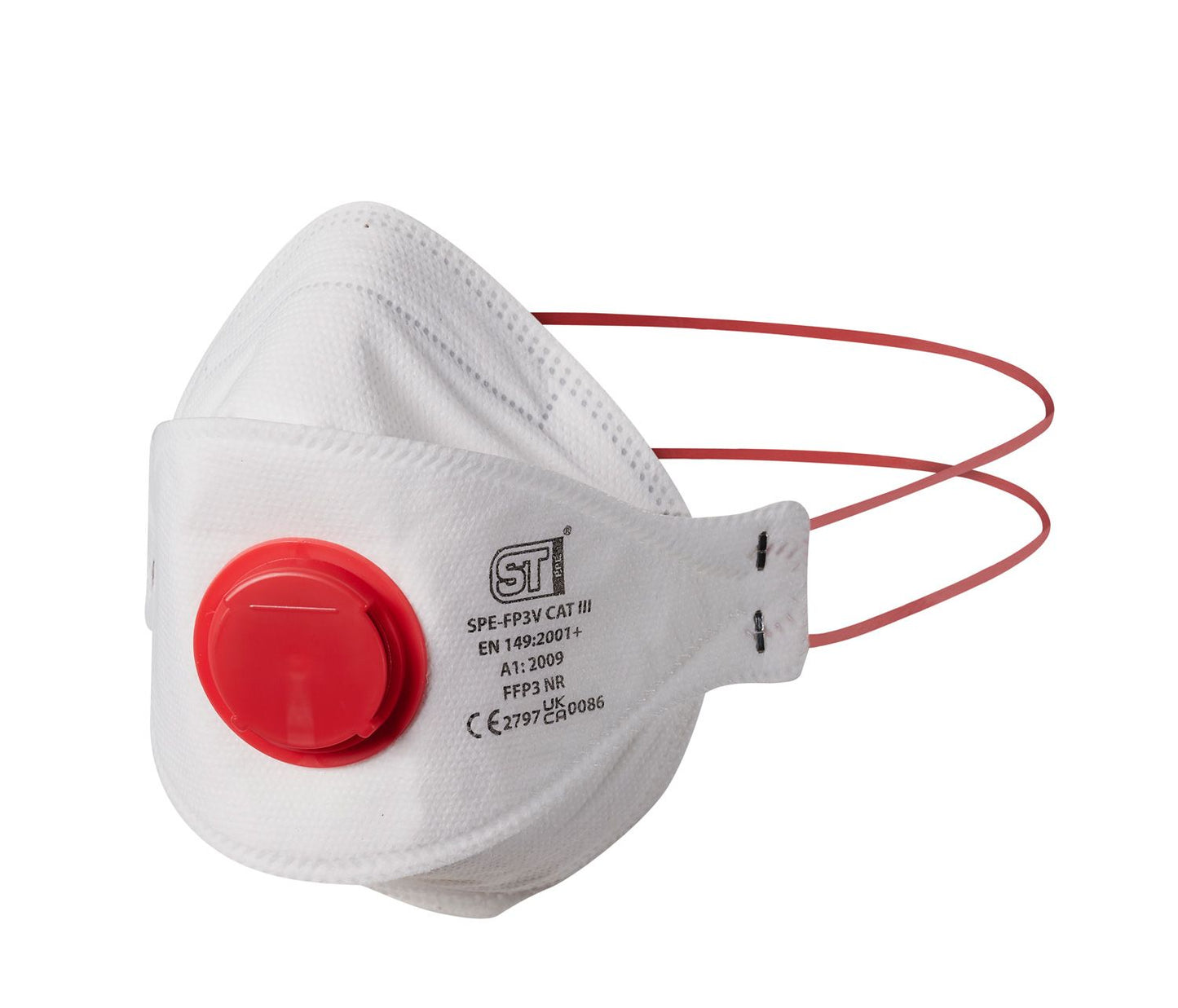 Supertouch FFP3 Tri-Folded Respirator Mask Valved Adjustable Nose Bridge 10 Pack