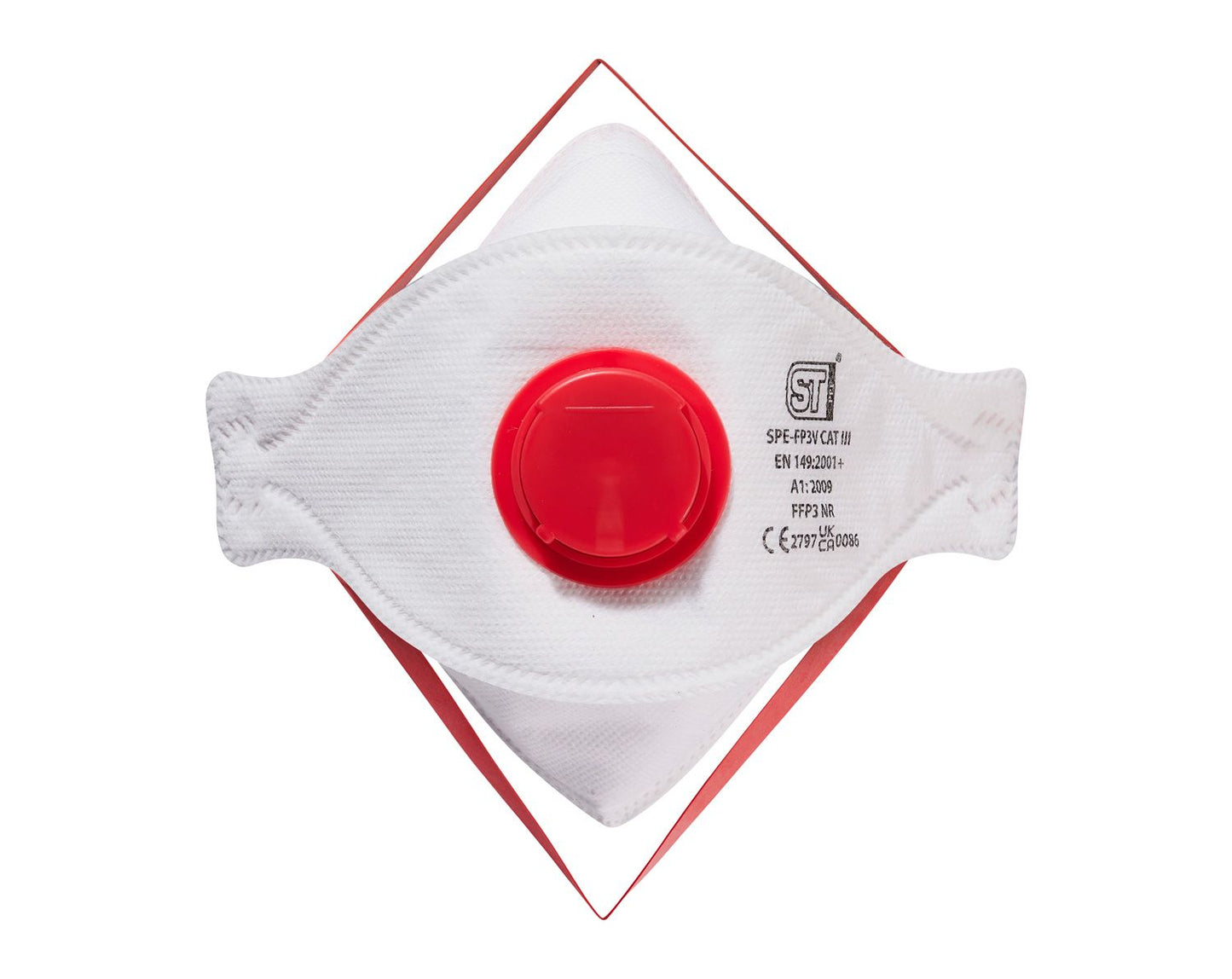 Supertouch FFP3 Tri-Folded Respirator Mask Valved Adjustable Nose Bridge 10 Pack