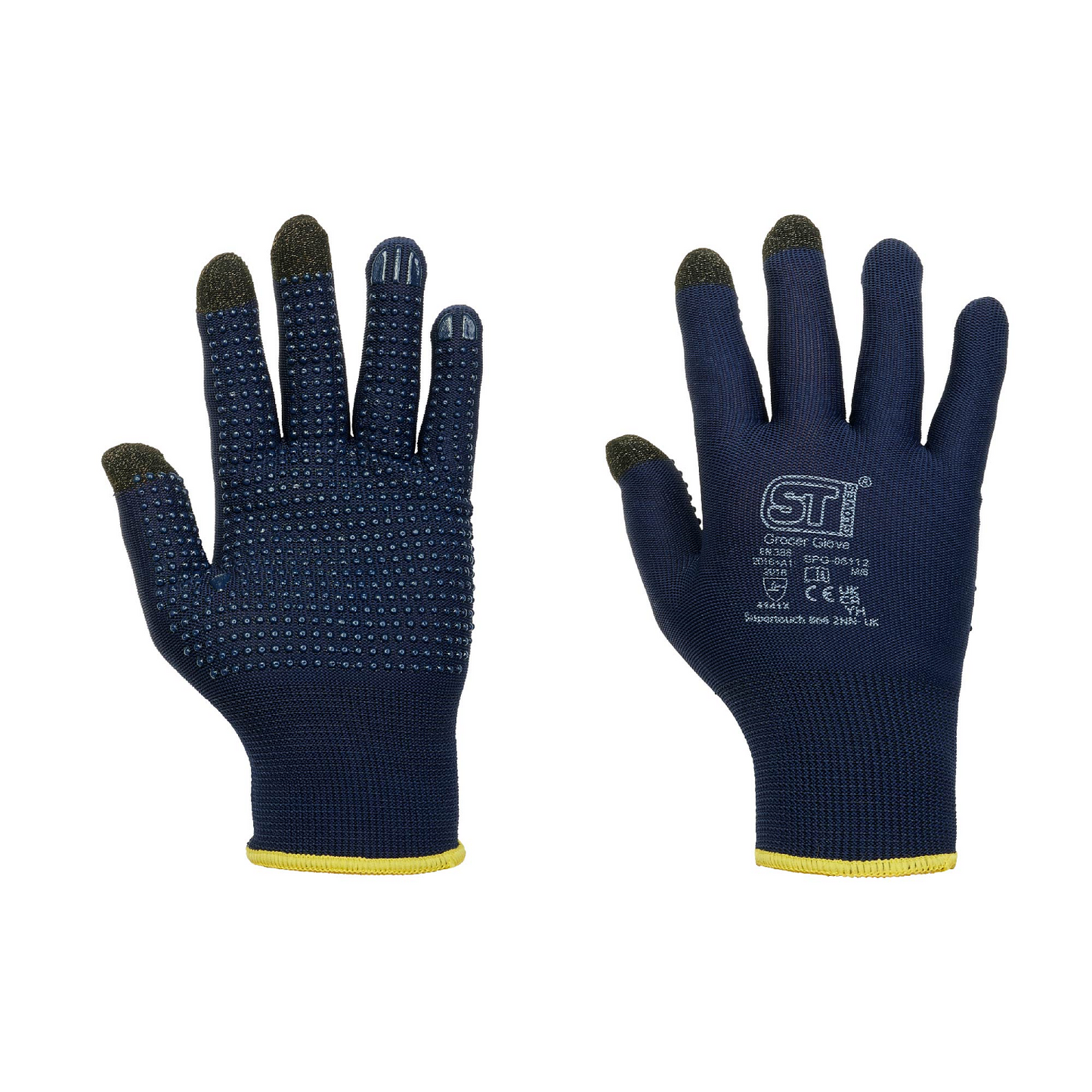 Supertouch Dotted Palm Touchscreen Grocer Gloves for Assembly and Handling