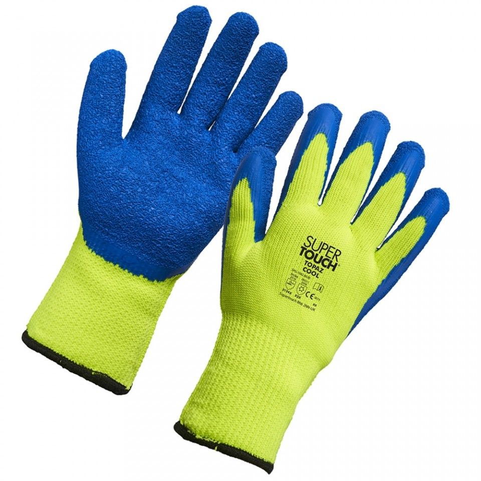 Supertouch Topaz Cool Gloves with Latex Palm Grip for Handling and Warehousing