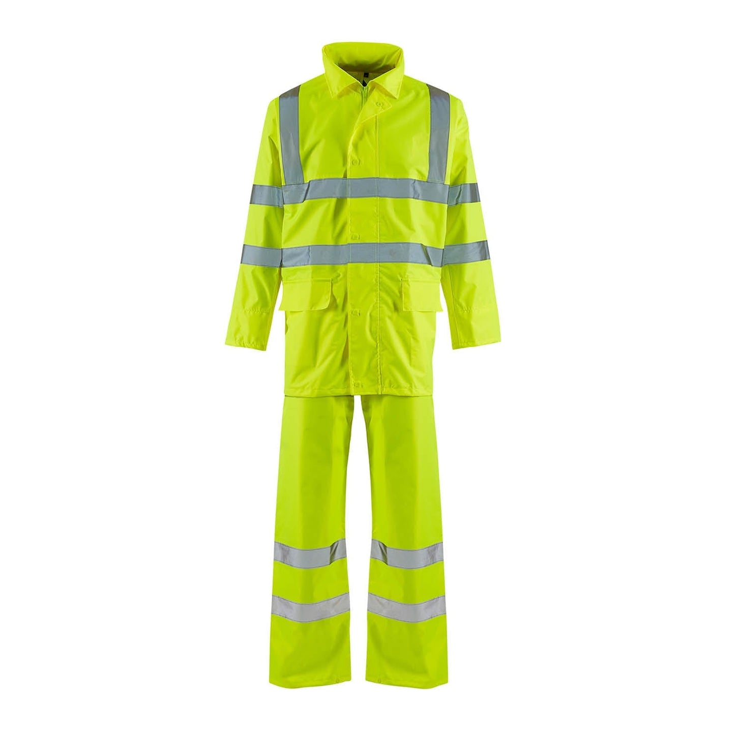 Supertouch Hi-Vis Yellow Lite Rainsuit Waterproof Lightweight Reflective 2-Piece