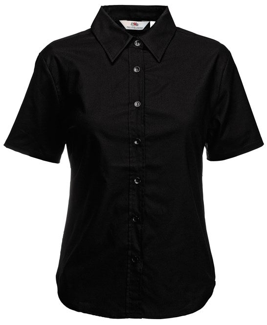 Fruit Of The Loom Women's Short Sleeve Oxford Shirt 70% Cotton 30% Polyester