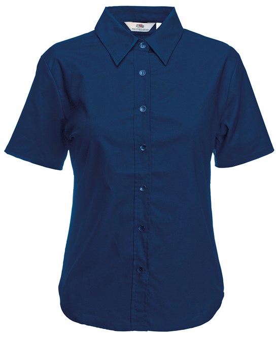 Fruit Of The Loom Women's Short Sleeve Oxford Shirt 70% Cotton 30% Polyester