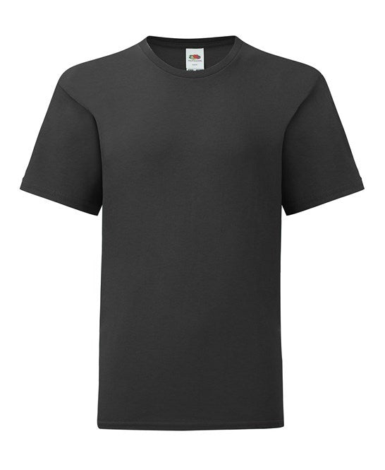 Fruit Of The Loom Kids Iconic 150 T-Shirt Black Soft Cotton Fashion Fit
