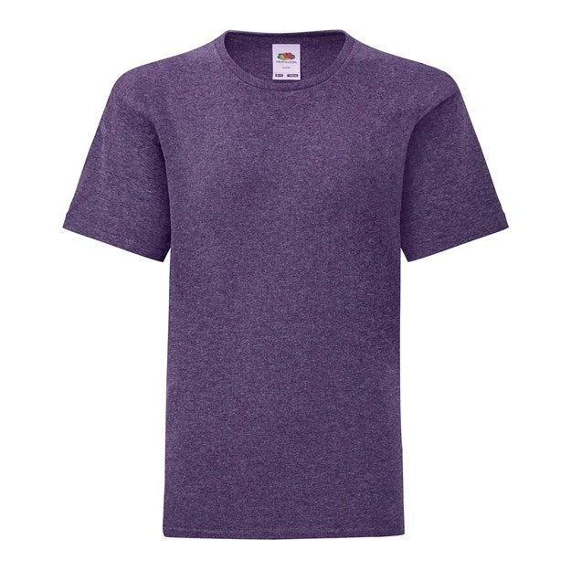 Fruit Of The Loom Kids Iconic 150 T-Shirt Heather Purple Soft Cotton Fashion Fit