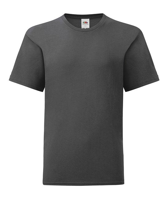 Fruit Of The Loom Kids Iconic 150 T-Shirt Light Graphite Soft Cotton Fashion Fit