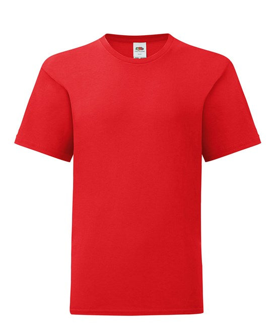 Fruit Of The Loom Kids Iconic 150 T-Shirt Red Soft Cotton Fashion Fit