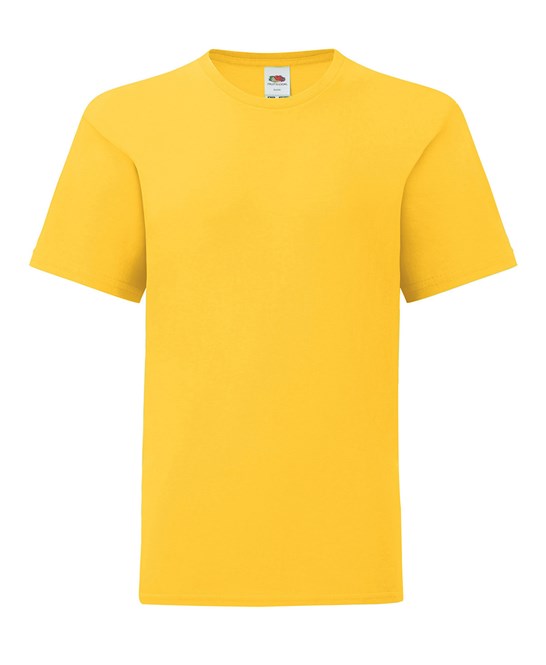 Fruit Of The Loom Kids Iconic 150 T-Shirt Sunflower Soft Cotton Crew Neck