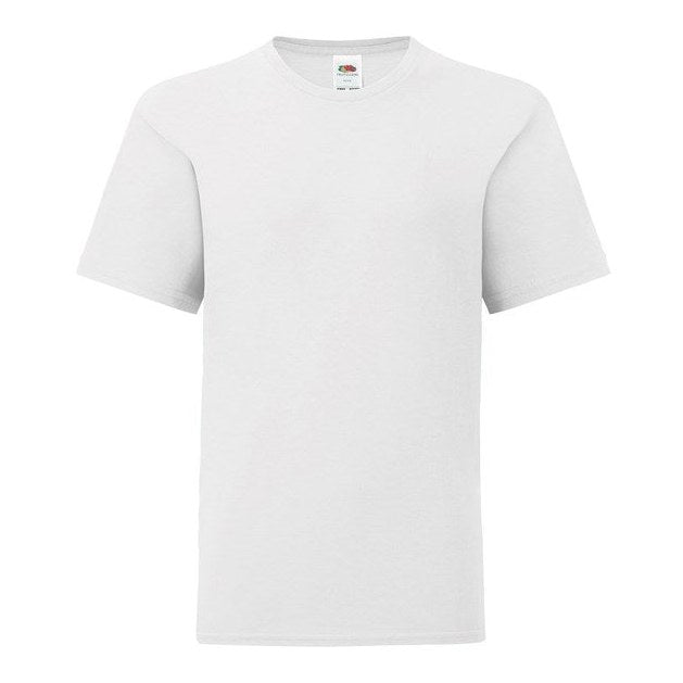 Fruit Of The Loom Kids Iconic 150 T-Shirt White Soft Cotton Crew Neck Fashion