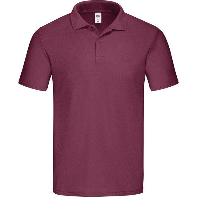 Fruit Of The Loom Original Polo Shirt 100% Cotton Classic Fit Short Sleeve