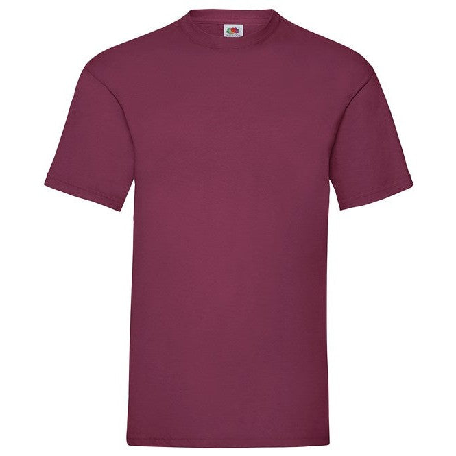 Fruit Of The Loom Valueweight T-Shirt Burgundy Crew Neck 100% Cotton Classic Fit