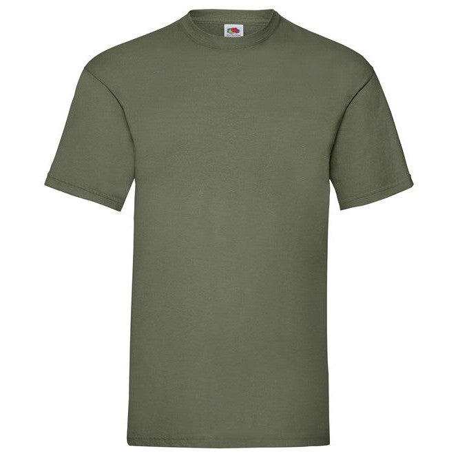 Fruit Of The Loom Valueweight T-Shirt Classic Olive Crew Neck 100% Cotton