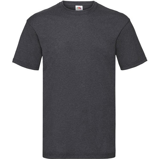 Fruit Of The Loom Valueweight T-Shirt Dark Heather Grey Crew Neck Cotton Blend