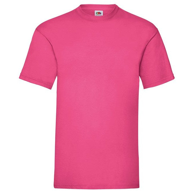 Fruit Of The Loom Valueweight T-Shirt Fuchsia Crew Neck Cotton Classic Fit