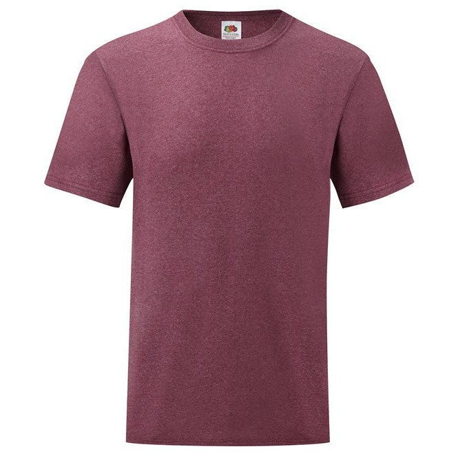 Fruit Of The Loom Valueweight T-Shirt Heather Burgundy Crew Neck Cotton 100%