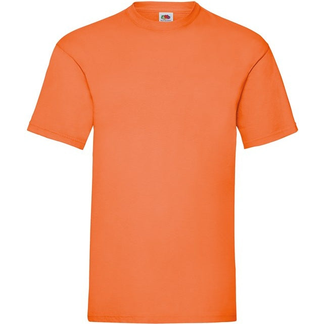 Fruit Of The Loom Valueweight T-Shirt Orange Crew Neck 100% Cotton Classic Fit