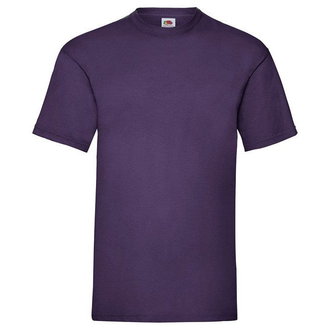 Fruit Of The Loom Valueweight T-Shirt Purple Crew Neck 100% Cotton Classic Fit