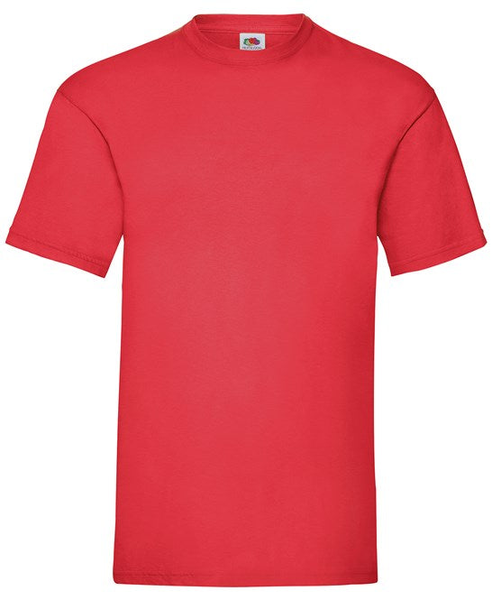 Fruit Of The Loom Valueweight T-Shirt Red Crew Neck 100% Cotton Classic Fit