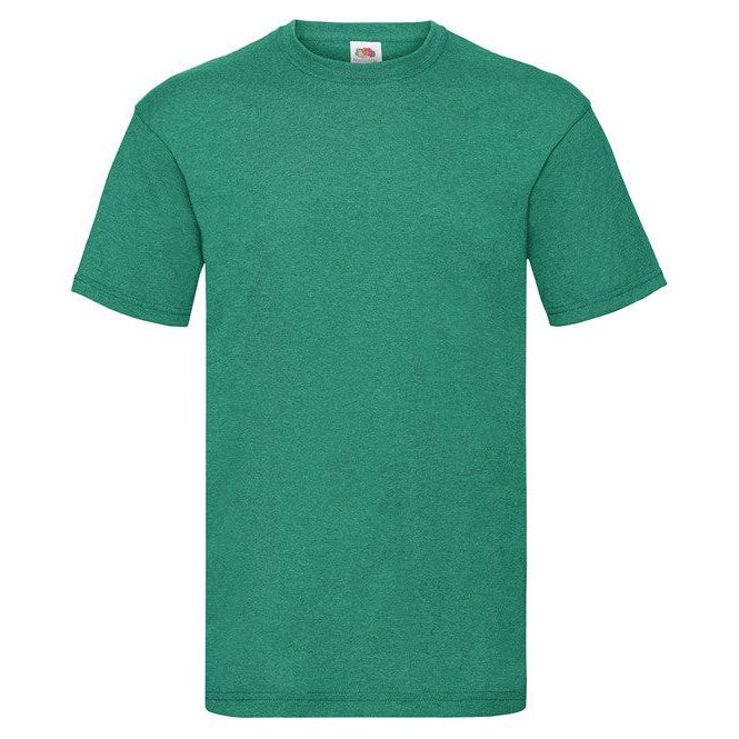 Fruit Of The Loom Valueweight T-Shirt Retro Heather Green Crew Neck Cotton