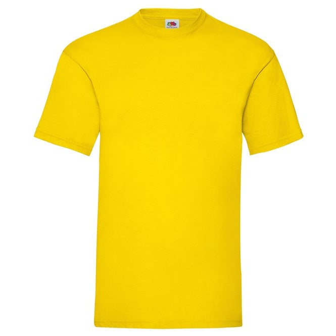 Fruit Of The Loom Valueweight T-Shirt Yellow Crew Neck 100% Cotton Classic Fit