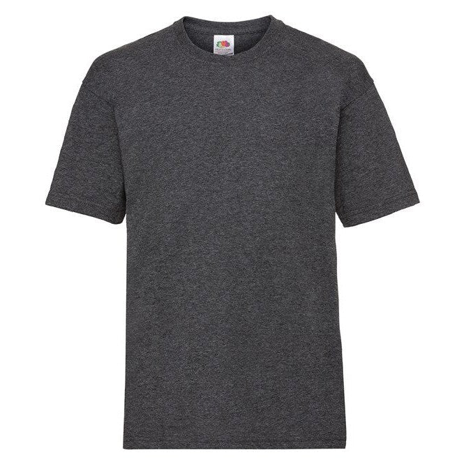 Fruit Of The Loom Kids Valueweight T-Shirt Dark Heather Grey Crew Neck Cotton