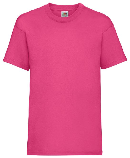 Fruit Of The Loom Kids Valueweight T-Shirt Fuchsia Crew Neck 100% Cotton