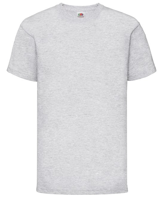 Fruit Of The Loom Kids Valueweight T-Shirt Heather Grey Crew Neck 100% Cotton