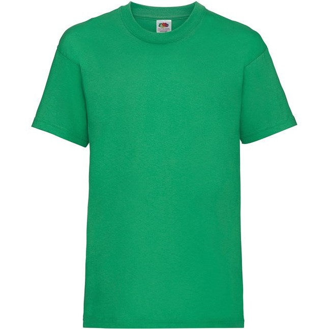 Fruit Of The Loom Kids Valueweight T-Shirt Kelly Green Crew Neck 100% Cotton