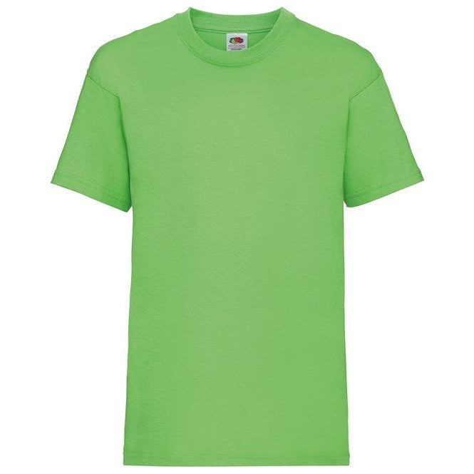 Fruit Of The Loom Kids Valueweight T-Shirt Lime Crew Neck 100% Cotton