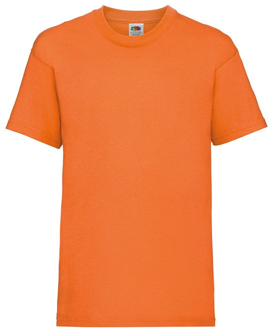 Fruit Of The Loom Kids Valueweight T-Shirt Orange Crew Neck 100% Cotton