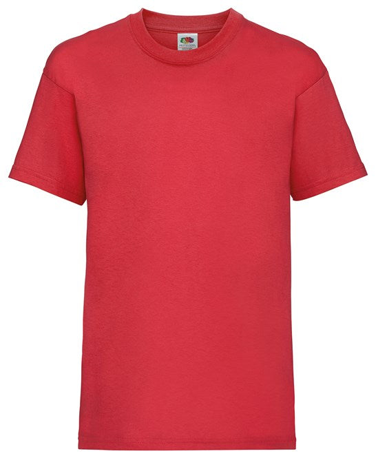 Fruit Of The Loom Kids Valueweight T-Shirt Red Crew Neck 100% Cotton Sizes 1-15
