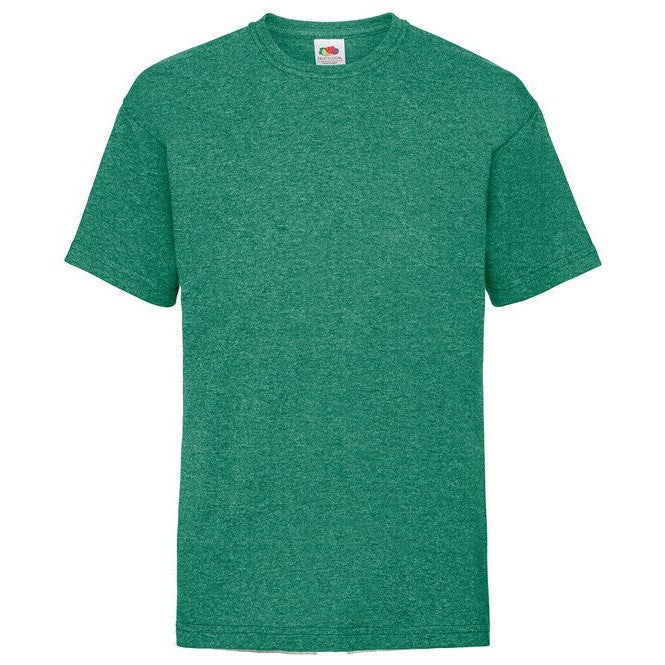 Fruit Of The Loom Kids Valueweight T-Shirt Retro Heather Green Crew Neck