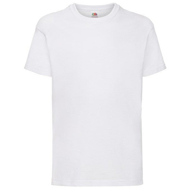 Fruit Of The Loom Kids Valueweight T-Shirt White Crew Neck 100% Cotton