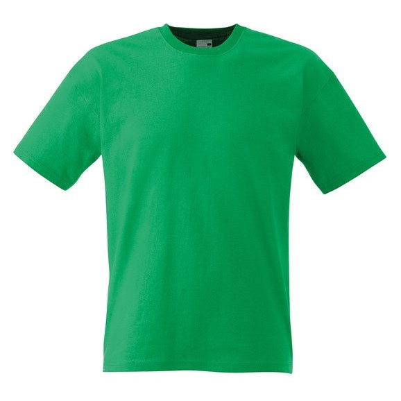 Fruit Of The Loom Original T-Shirt Kelly Green Rib Crew Neck 100% Cotton