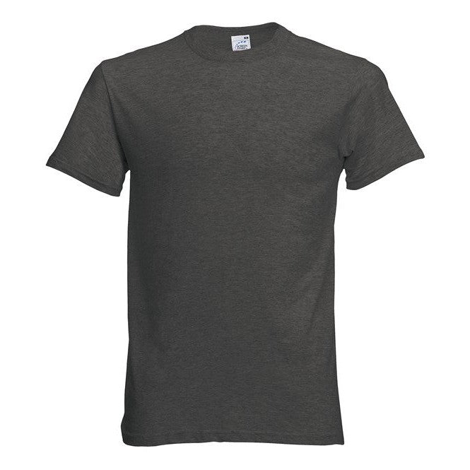 Fruit Of The Loom Original T-Shirt Light Graphite Rib Crew Neck 100% Cotton