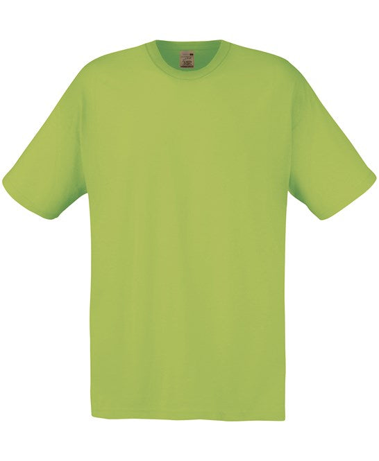 Fruit Of The Loom Original T-Shirt Lime Rib Crew Neck 100% Cotton Sizes S-5XL