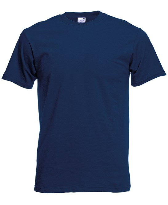 Fruit Of The Loom Original T-Shirt Navy Rib Crew Neck 100% Cotton Sizes S-5XL