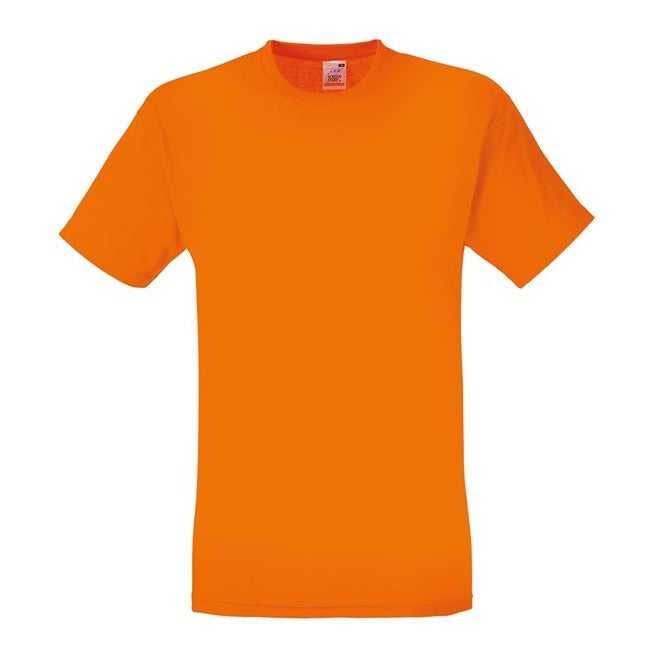 Fruit Of The Loom Original T-Shirt Orange Rib Crew Neck 100% Cotton S-5XL