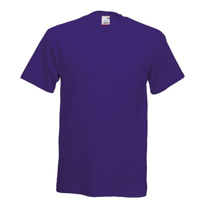 Fruit Of The Loom Original T-Shirt Purple Rib Crew Neck 100% Cotton Sizes S-5XL
