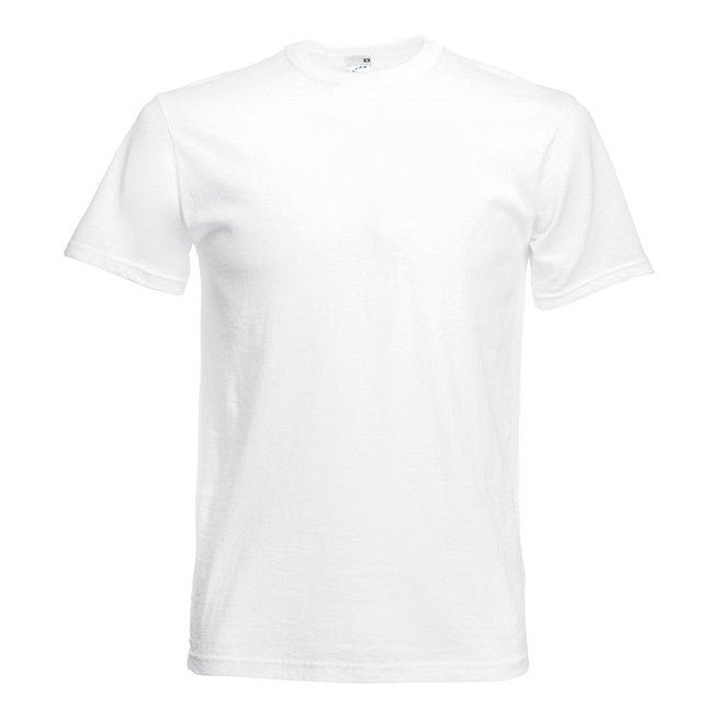 Fruit Of The Loom Original T-Shirt White Rib Crew Neck 100% Cotton Sizes S-5XL