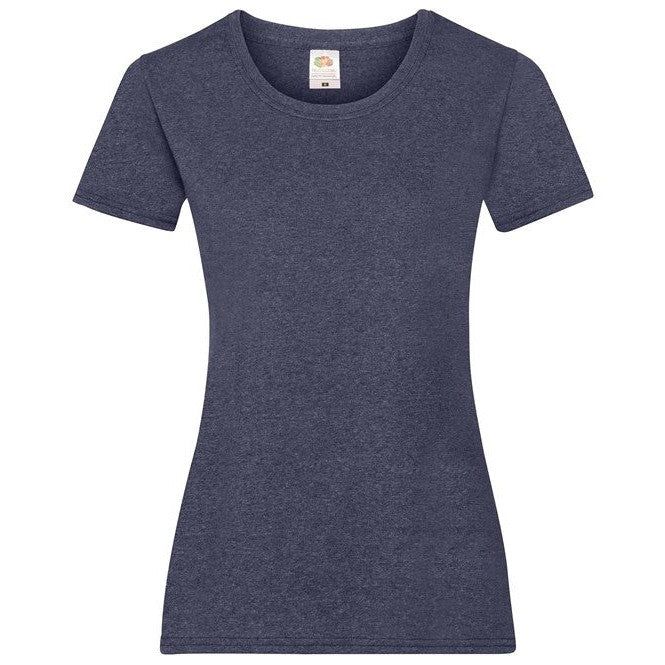 Fruit Of The Loom Women's Valueweight T-Shirt Vintage Heather Navy Size XS-2XL