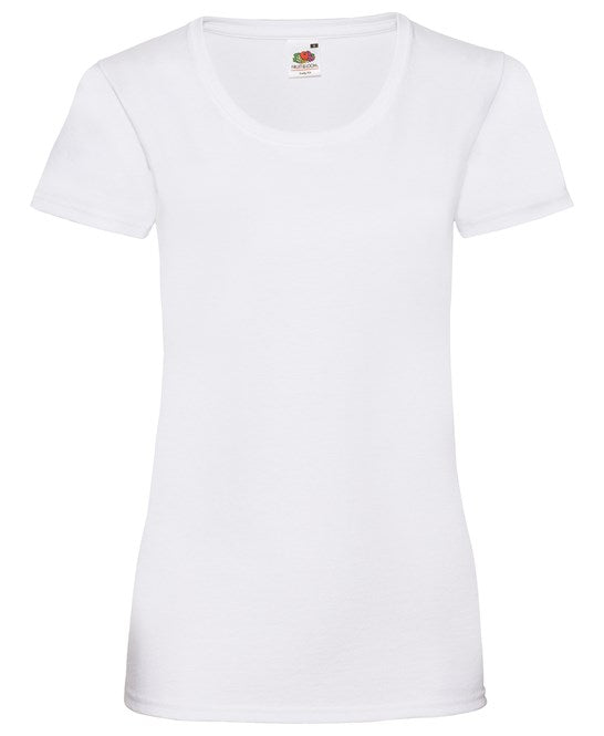 Fruit Of The Loom Women's Valueweight T-Shirt White Cotton Crew Neck XS-2XL
