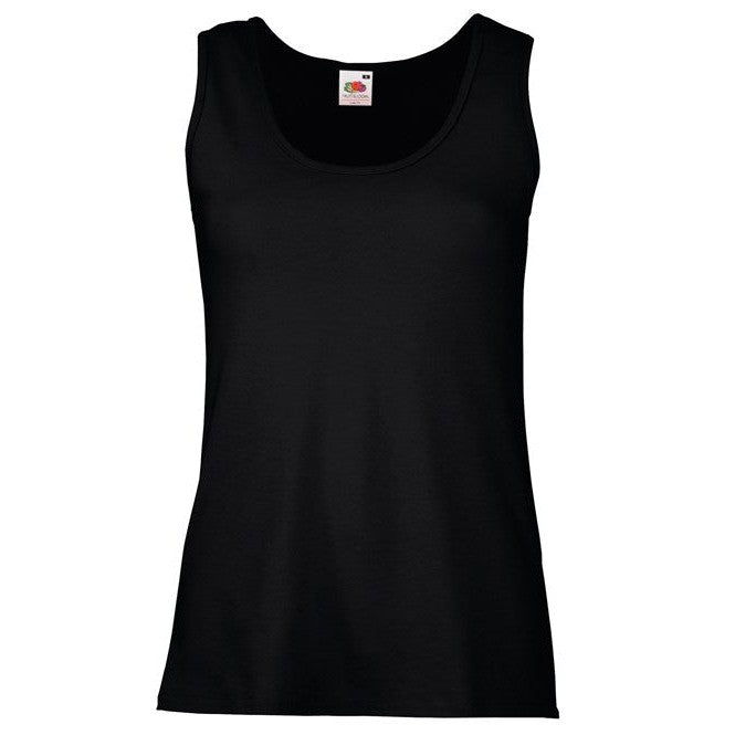 Fruit Of The Loom Women's Valueweight Vest Cotton Shaped Fit Self-Binding