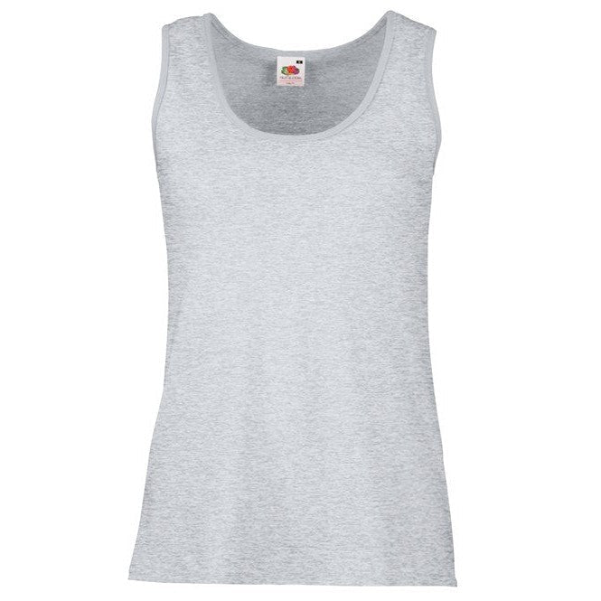 Fruit Of The Loom Women's Valueweight Vest Cotton Shaped Fit Self-Binding